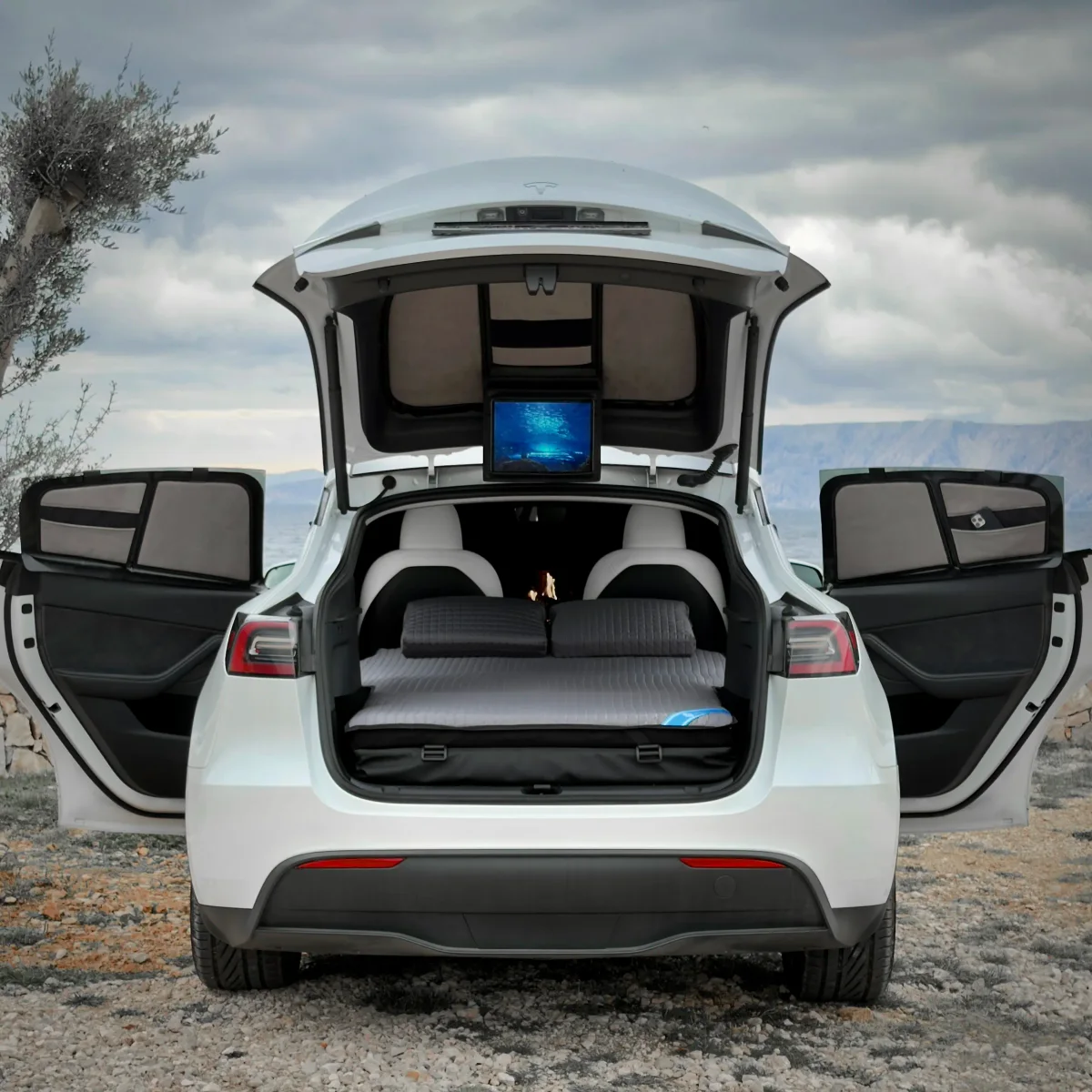 Dreamcase modular bed installed in a Tesla Model Y