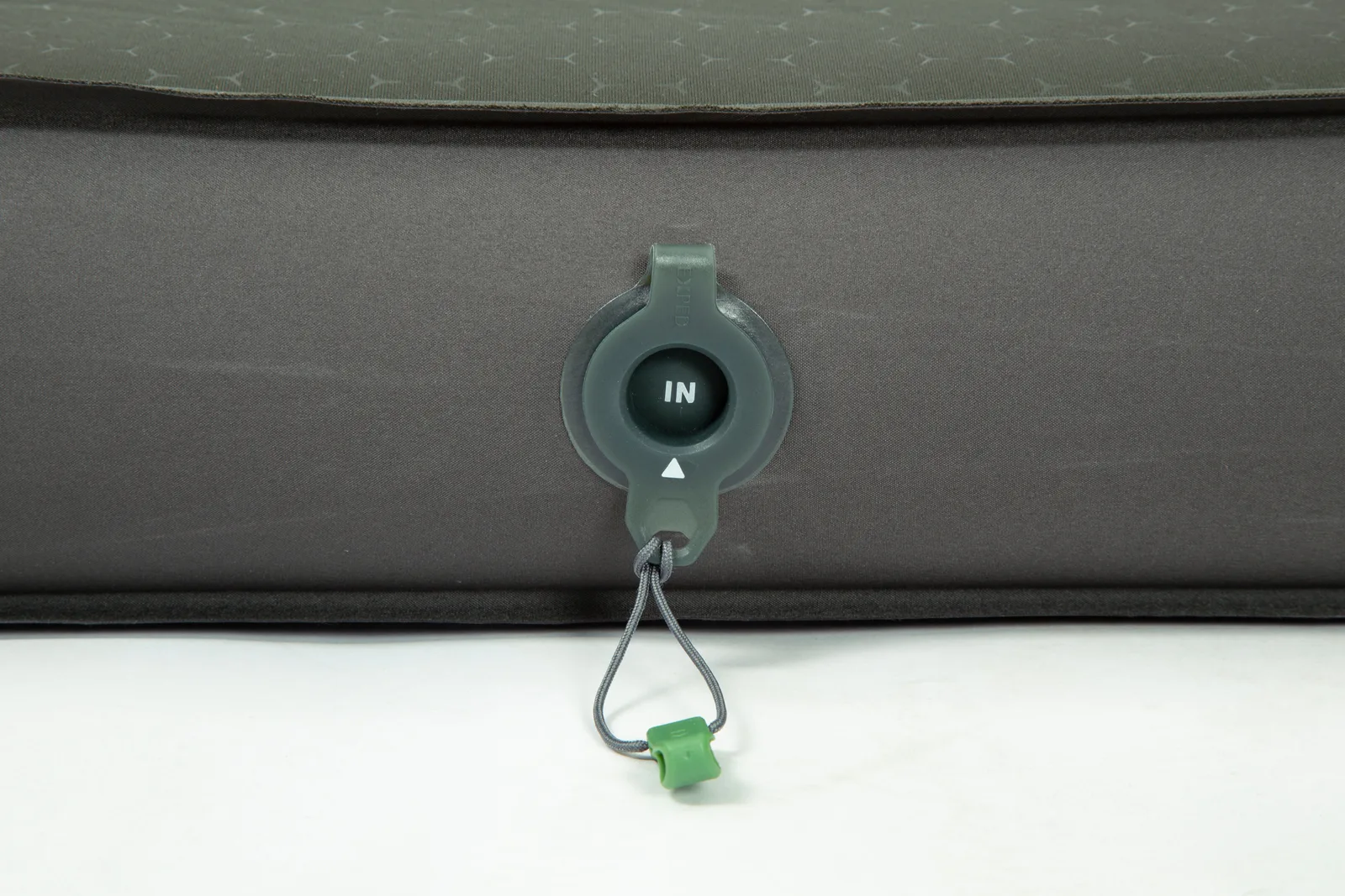 Close-up of the EXPED MegaMat Auto flat valve
