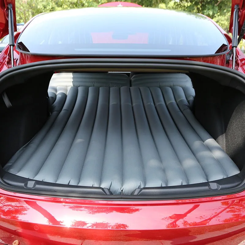 HAMPHI air mattress installed across a Tesla cargo area