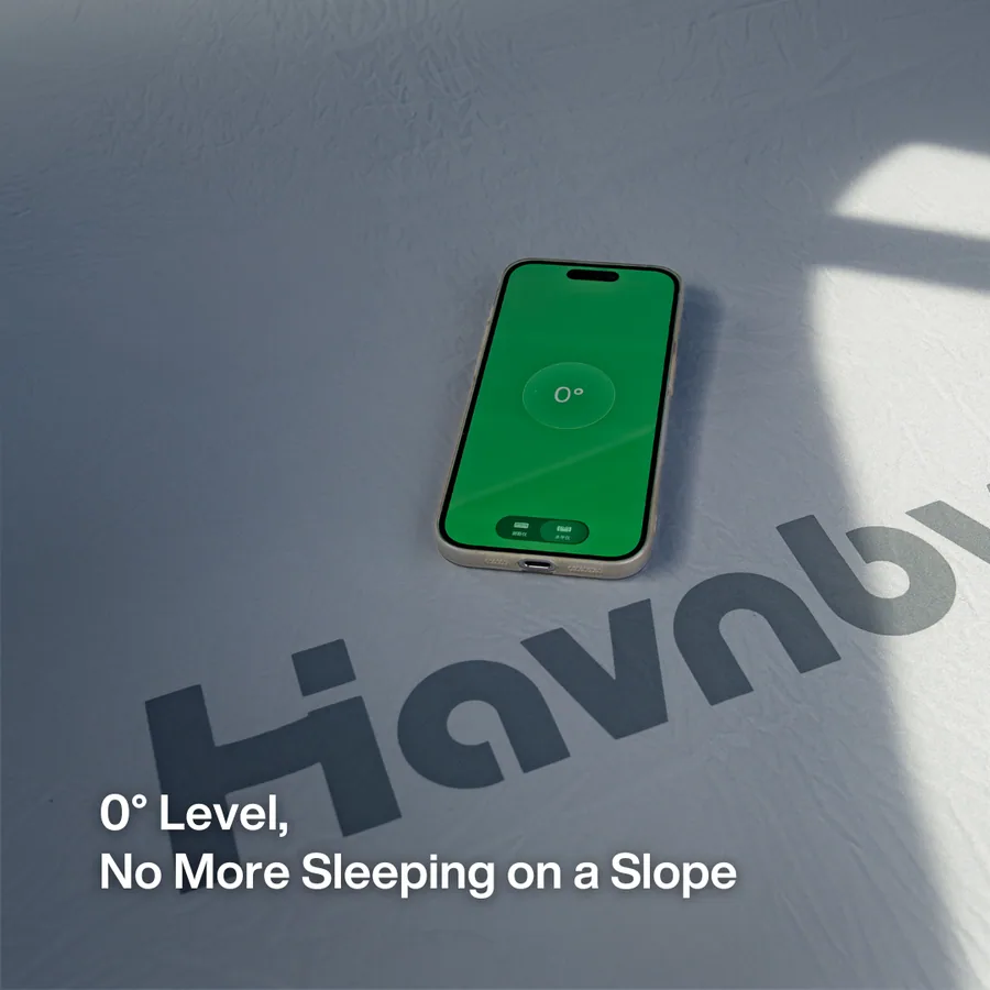 Matelas Havnby FlatCore avec un visuel de niveau numérique