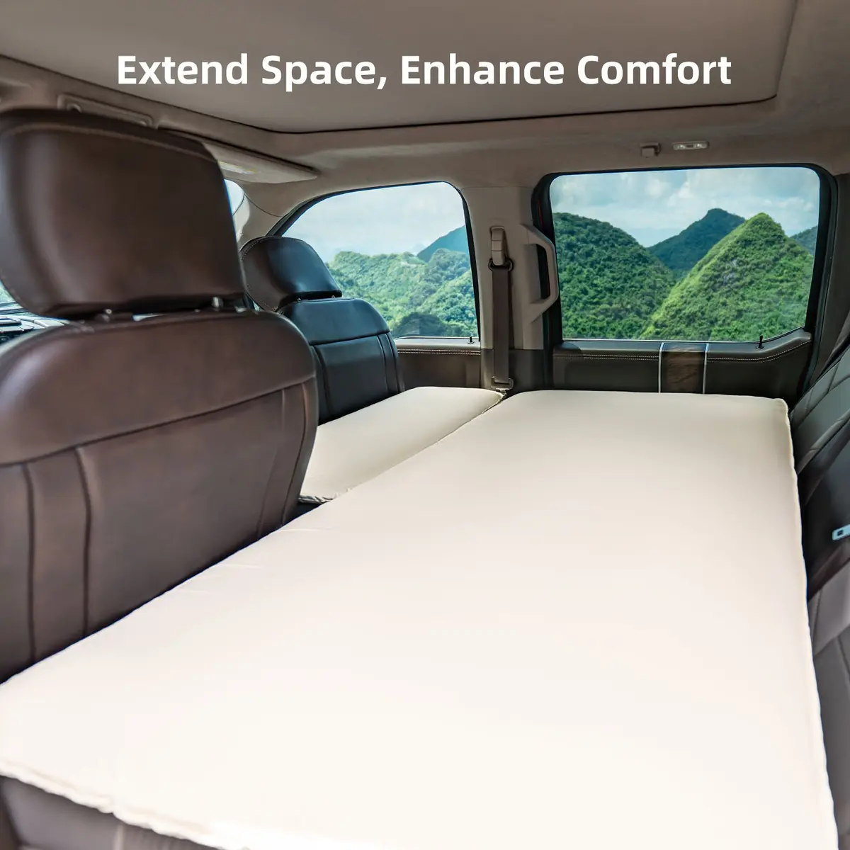 Havnby SnugNest Truck Sleep System installed across a truck back seat