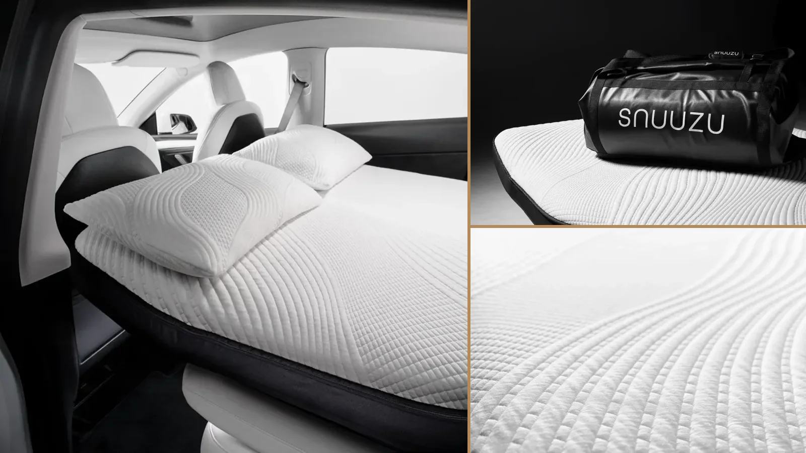 Snuuzu mattress fitted inside a Tesla Model Y