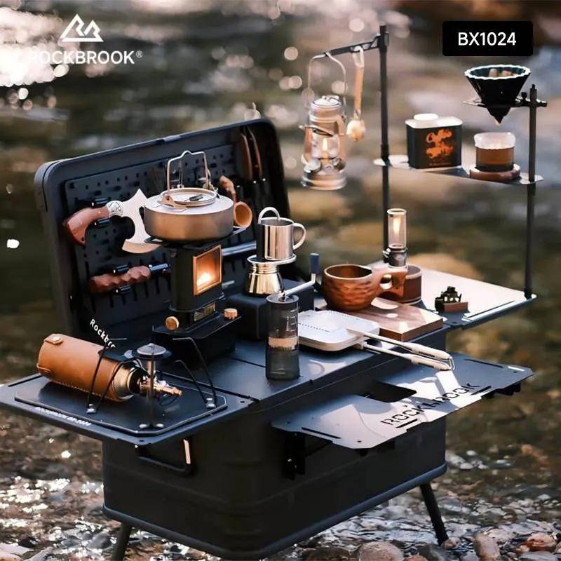 Rockbrook BX1024 Aluminium-Camping-Küchenbox mit Klappständer