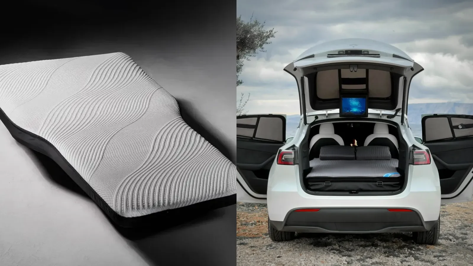 Real Snuuzu and Dreamcase Tesla bed products shown side by side
