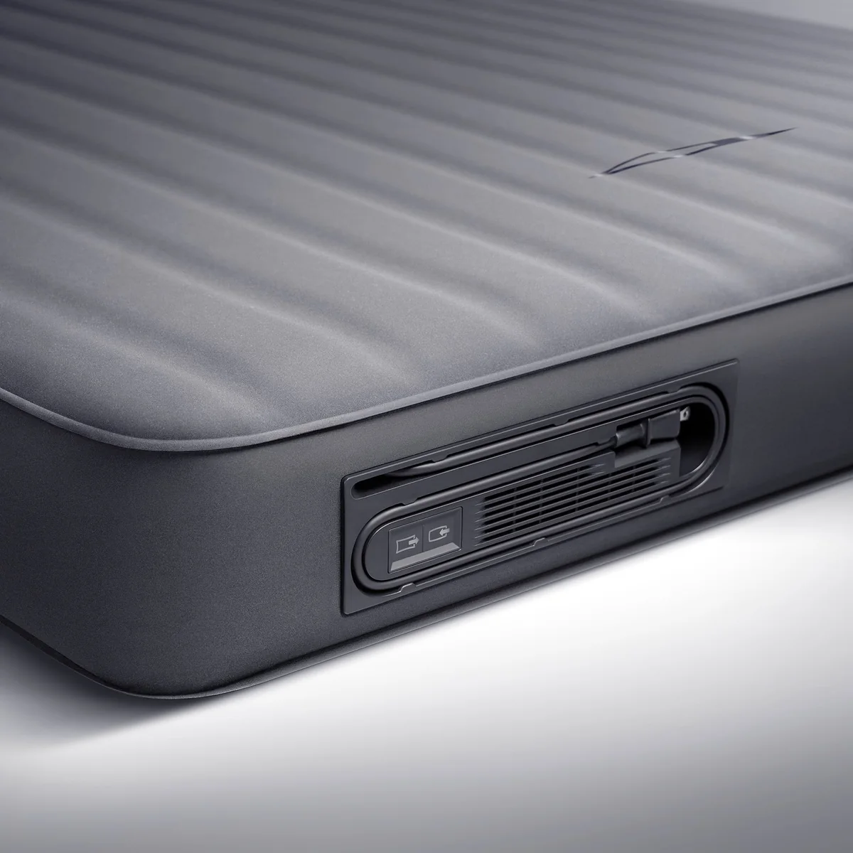 Integrated 120V pump on the Tesla Cybertruck Air Mattress